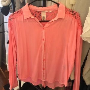 Pink flowy blouse